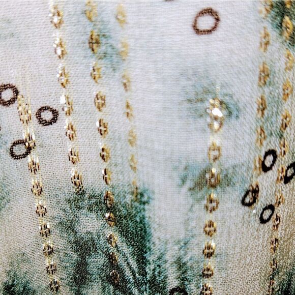 ZARA Women's A-Line Tie Dye Gold Thread Sleeveless Mini Dress. SIZE XL - Picture 6 of 16